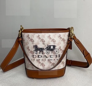 DAKOTA BUCKET BAG 16 WITH HORSE AND CARRIAGE PRINT COACH - Picture 1 of 4