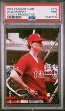 1993 Stadium Club 1st Day Production Dale Murphy Phillies PSA 9 Pop 6, 5 higher