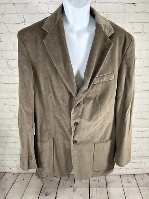 Le Collezioni Structure Brown Suede Corduroy 3-Button Jacket Blazer Men’s L 44R - Image 1 of 4