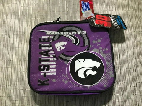 KANASA STATE WILDCATS 3D Raised Graphics NCAA Insulated Lunch Bag Cooler NEW TAG Cover