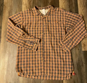 The North Face Button Down Shirt Mens XL/TG Brown Plaid Long Sleeve Logo Pockets - Picture 1 of 5