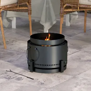 Smokeless Fire Pit Portable Wood Burning Firepit with Ash Catcher, Metal - Picture 1 of 11