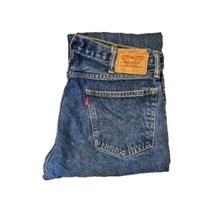 Levis 505 Mens Jeans 38x32 Straight Fit Dark Wash Blue - Picture 1 of 14