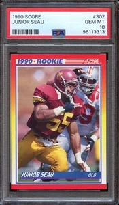 1990 Score Junior Seau #302 - HOF Rookie RC - PSA 10 GEM MINT - Bild 1 von 2