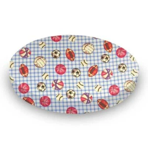 SheetWorld Round Crib Sheet 42x42, Cotton Flannel Sports Prints, USA - Picture 1 of 5