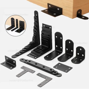 Flat Steel Mending Fixing Repair Corner Reinforcing Angle T Plates Bracket Brace - Picture 1 of 69