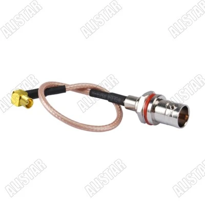 MCX Female RA to BNC Jack bulkhead RG179 75ohm RF pigtail coax extension cable - Image 1 of 2
