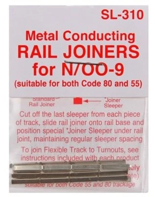 PECO SL-310 Fishplates x 24 (Track Joiners) 'N' Gauge Code 80 & 55 Track acmpost