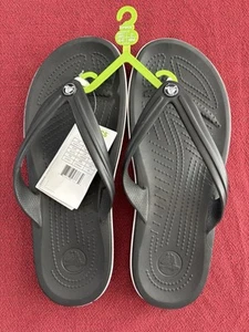 Crocs Men's 9/ Women's 11 Sandals/Flip Flops Waterproof Shower Shoes Color Black - Picture 1 of 3