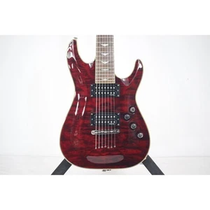Electric Guitar SCHECTER AD OM7 EXT Mahogany Body Quilted maple top USED - Picture 1 of 10