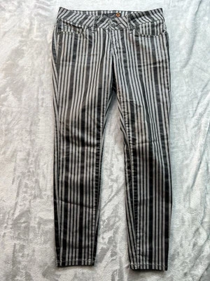 G By Guess Womens Sz 29 Black & Grey Striped Jeans Super Skinny Ladies Pants - Image 1 of 4