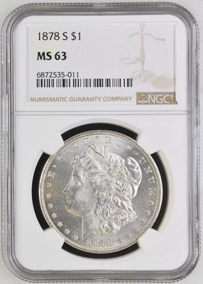 1878 S Morgan Silver Dollar NGC MS-63 - Image 1 of 2