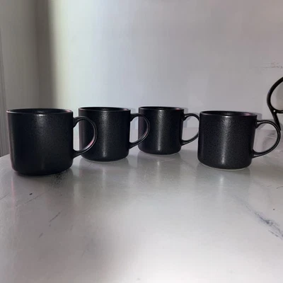 Better Homes & Gardens Dark Gray Stoneware Mugs 14oz Coffee Tea Cocoa Cup 3.75”H - Image 1 of 4