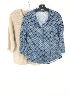 Dana Buchman Womens Multicolor 3/4 Sleeve Blouse Top Size Medium Lot Of 2 - Image 1 of 4