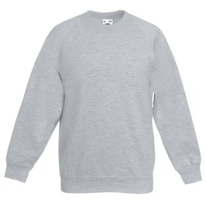 Fruit Of The Loom Childrens Unisex Raglan Sleeve Sweatshirt BC1365 - Picture 1 of 26