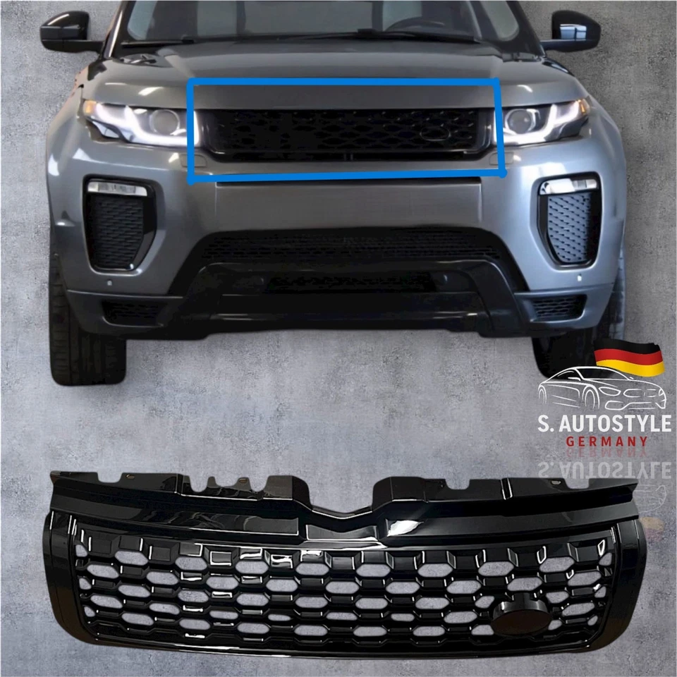 Range Rover Evoque L538 Front Grill 2015–2018 Glanz Schwarz Kühlergrill ABS - Bild 1 von 4