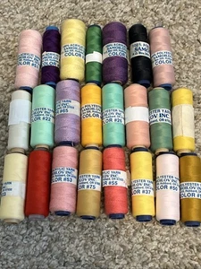 Vintage 23 SPOOLS of SAMOILOV ACRYLIC EMBROIDERY THREAD Polyester New & Used - Picture 1 of 5