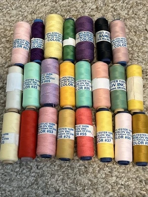Vintage 23 SPOOLS of SAMOILOV ACRYLIC EMBROIDERY THREAD Polyester New & Used - Image 1 of 4
