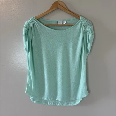 Joie Linen Mint Green Top Womens Short Sleeve Shirt Sz Small - Image 1 of 4