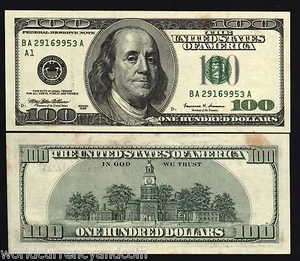 UNITED STATES AMERICA USA 100 DOLLARS P508 1999 FRANKLIN UNC TONE MONEY BANKNOTE - Picture 1 of 1