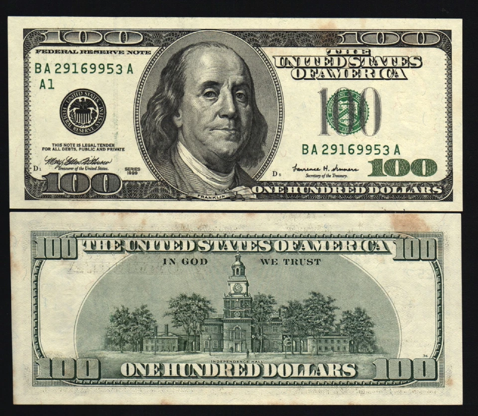 UNITED STATES AMERICA USA 100 DOLLARS P508 1999 FRANKLIN UNC TONE MONEY BANKNOTE - Image 1 of 1