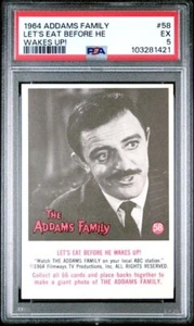 1964 Addams Family LET'S EAT BEFORE HE WAKES UP! Card # 58 Tough Graded PSA 5 - Imagen 1 de 2