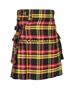 Handmade Scottish Traditional Buchanan Tartan Utility Kilt For Men Custom Kilts - Picture 1 of 4