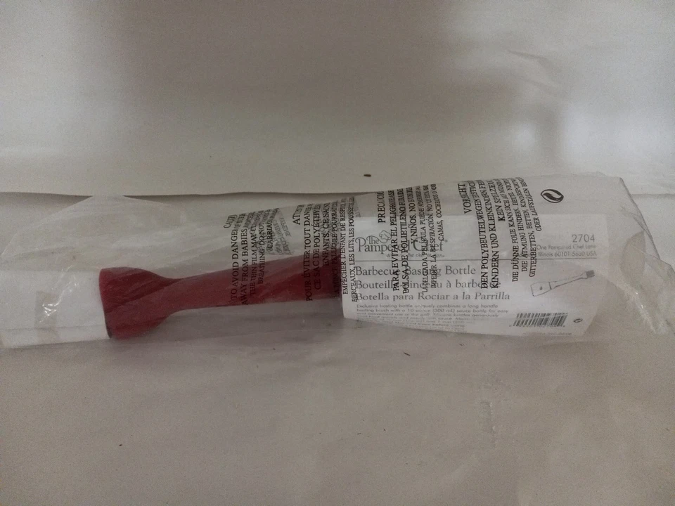 Pampered Chef Barbecue Basting Bottle Brush, Silicone, Red,  12 in, #2704 - Image 1 of 3