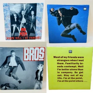 Bros - 4 x 7" Vinyl Singles - When Will I Be Famous? I Owe you nothing, Drop the - Picture 1 of 14