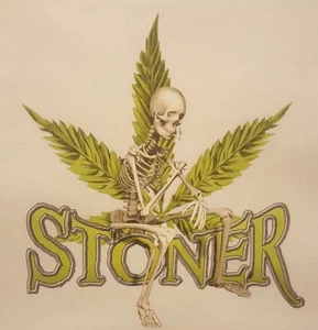 STONER SKELETON SKULL POT WEED MARIJUANA LEAF  HOODED SWEATSHIRT #MJ-8 HOODIE - Picture 1 of 4