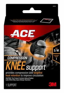ACE Brand Compression Knee Support, Small/Medium, Black - Picture 1 of 3
