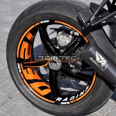 Pegatina de llanta KTM SuperDuke 1290 SD R SDR GT - TEXTO DESEADO - Ducati BMW Suzuki  Foto 1 de 4