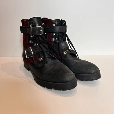 Free People Leather Combat Hiker Boot Size EU 41/US 10 LaceUp Buckle - Image 1 of 4