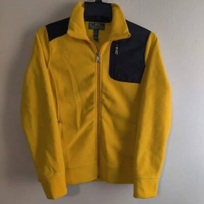 LRL Lauren Active Ralph Lauren Women's Sz S Yellow Black Full-Zip Fleece Jacket - Image 1 of 4
