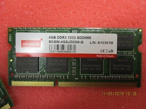 Memoria Innodisk Corporation -M3SW-4GSJDCN9-Q -4 GB DDR3 SO-DIMM 1333 MHz 256Mx8 - Imagen 1 de 5