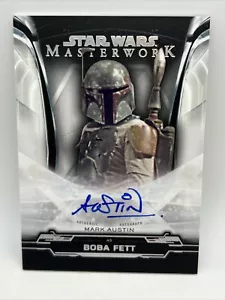 2019 TOPPS STAR WARS MASTERWORK AUTOGRAPH MARK AUSTIN AS BOBA FETT - Picture 1 of 3