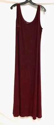 Maxi Vestido ALEX EVENINGS Borgoña Vino Jersey Elástico Acetato 16W = 1X 💖 Foto 1 de 3