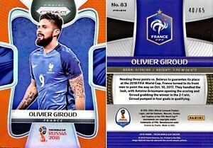 2018 Panini Prizm World Cup Olivier Giroud #83 SP Orange Prizm /65 France