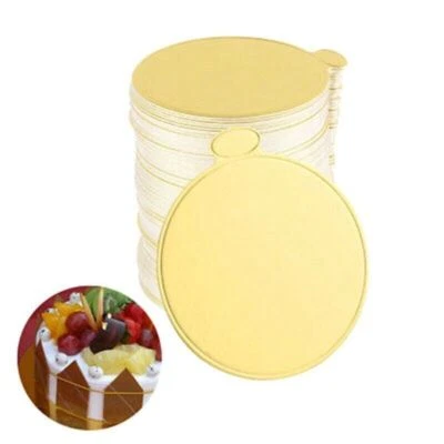 100pc Birthday Wedding Boards Tray Dish Gold Round Pastry Decor Mousse Cake - Image 1 of 4