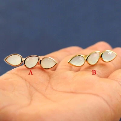 Anello regalo in argento sterling 925 con pietre preziose calcedonio placcato... - Immagine 1 di 4