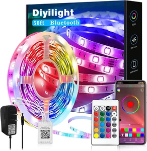 Led Strip Lights 50 Ft Smart with App Control Remote, Music Sync Color Changing - Picture 1 of 5