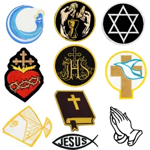 Parche de religión católica bordado Jesucristo Santa María Dios JHS Eucaristía - Imagen 1 de 12