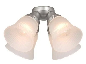 Brushed Nickel And Frosted Glass Fan Light Kit - Picture 1 of 1