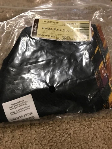 Longaberger Small Fall Gourd Basket Black Liner - BRAND NEW Cover