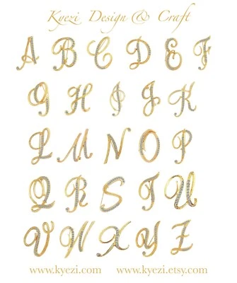 Broche de diamantes de imitación con solapa inicial plateada/oro 26 letras inglesas alta calidad Foto 1 de 4