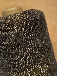 Large Spool of VINTAGE 60's Metallic Gold & Black Embroidery Floss Thread String - Picture 1 of 5