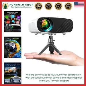2024 Mini Projector - Portable 1080P HD Projector with Tripod for iPhone/Android - Picture 1 of 9