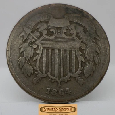 1864 Two-Cent Piece, 2 Cents Piece  - #C52953NQ - Image 1 of 2