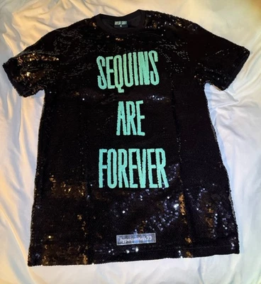 Taylor Swift Life Of A Showgirl Sequins Are Forever T-Shirt Dress Tunic LARGE - Image 1 of 4
