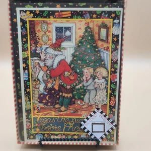 Maria Engelbreit Weihnachtskarten 1993 Twas The Night Box 20er Set unbenutzt - Bild 1 von 7